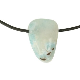 Larimar Dolfijnatlantissteen doorboord incl koord